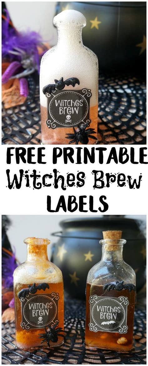 Free Printable Halloween Witches Brew Labels Witches Brew Labels