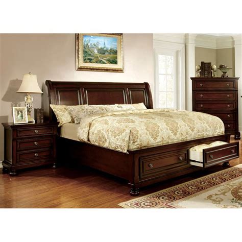 Furniture Of America Caiden 3 Piece California King Bedroom Set In Dark