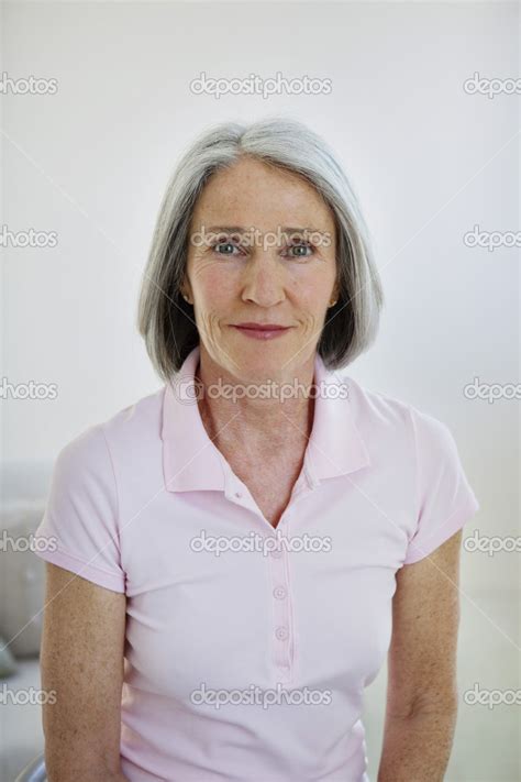 Portrait Of 65 Yr Old Woman ⬇ Stock Photo Image By © Imagepointfr