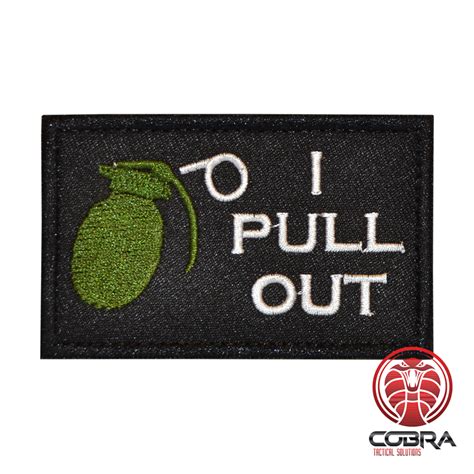 Hand Grenade I Pull The Pin Out Military Patch Velcro Military Airsoft
