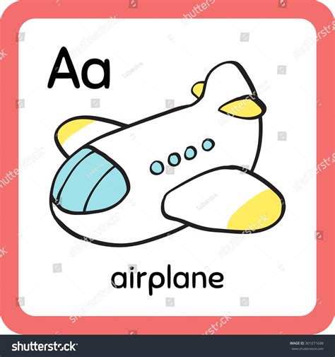 Colorful Cartoon Cute Toy Airplane In Sky Babys First Wordsmemory