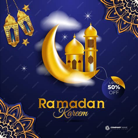 Premium Vector Realistic Ramadan Kareem Banner Islamic Background
