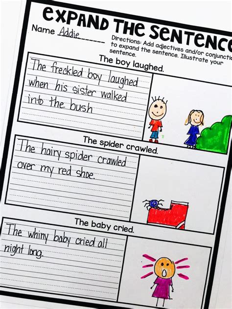 Expanding Sentences For Kids