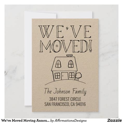 Weve Moved Moving Announcement Card Zazzle Moving Announcements