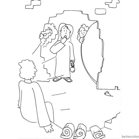 Jesus Empty Tomb Easter Coloring Pages