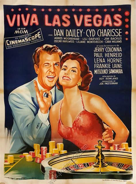 Affiche Ancienne Du Film Viva Las Vegas Dessinée Par Roger Soubie