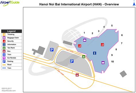 Hanoi Noi Bai International Han Airport Terminal Map Overview