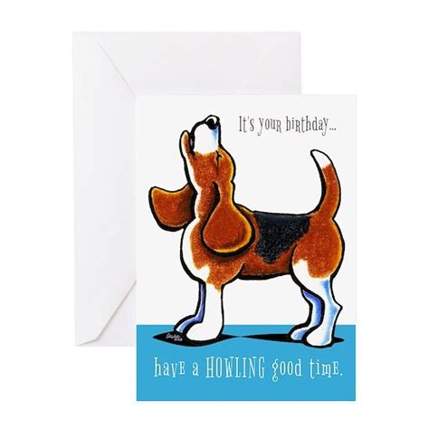 Beagle Howling Funny Birthday Greeting Card Beagle Howling Funny