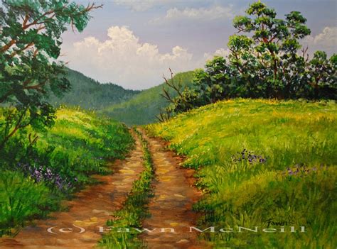 Fawns Paintings Little Lane Mountain Landscape