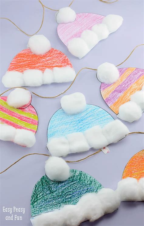 Winter Hats Craft for Kids - Perfect Classroom Craft - Easy Peasy and Fun
