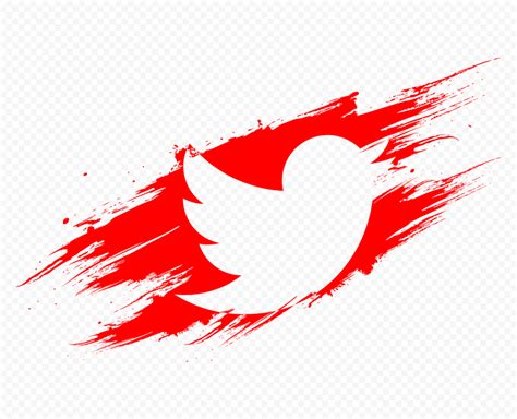 Hd Red Twitter Brush Stroke Icon Png Citypng