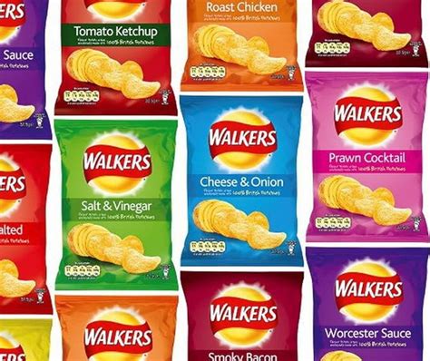 Walkers Crisp 32 Per Box All Varieties Salt And Vinegar Uk