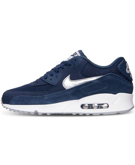 Nike Leather Mens Air Max 90 Essential Running Sneakers From Finish
