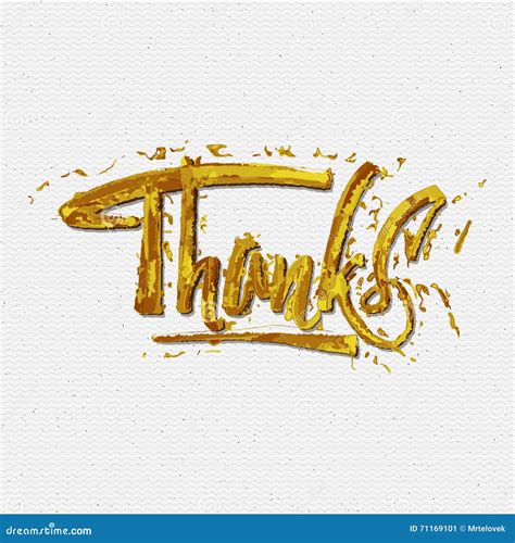 Thank You Typographic Calligraphic Lettering Stock Illustration