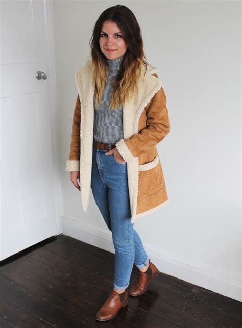 Blogger Love Sweet Monday Outfit Ark Clothing Suedette Coat Sherpa