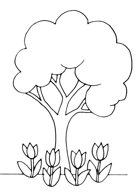 Arbre généalogique dans le cloud. Coloriage - Fleurs, fruits et légumes : Arbre 01 - 10 Doigts