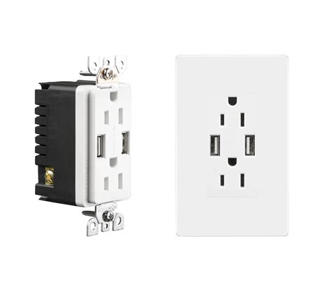 Ul Usb Outlet Socket Wall Plug Receptacle And Sockets Switches Electric