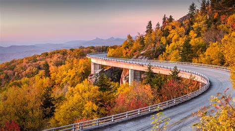 Dawn On The Blue Ridge Parkway In Peak Autumn Colours North Carolina
