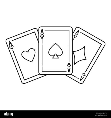Playing Cards Icon Outline Style Stock Vector Image And Art Alamy