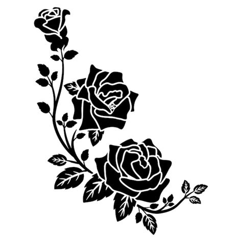 Premium Vector Silhouette Black Rose Flower Decoration