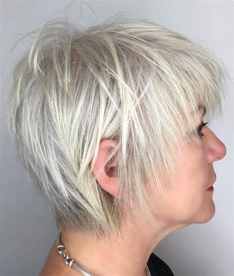 It would take very little to style this do if you were in a the across the forehead bang has always been in style. 60 Trendiest Hairstyles and Haircuts for Women Over 50 in 2021