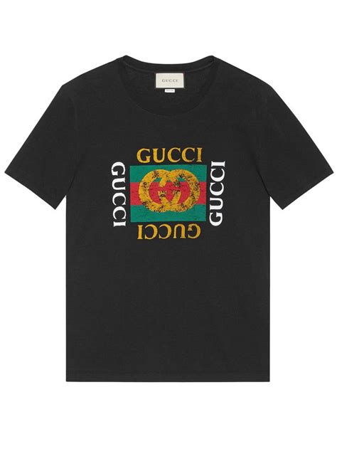 Gucci Washed T Shirt With Gucci Print Gucci Cloth Mens Tshirts