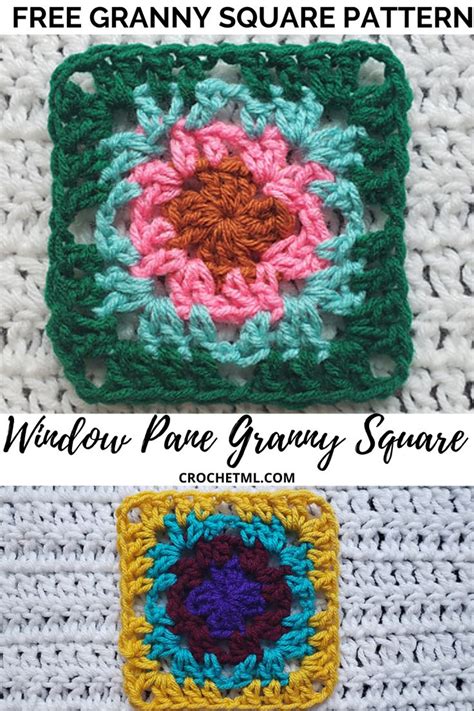 Free Crochet Pattern Window Pane Granny Square
