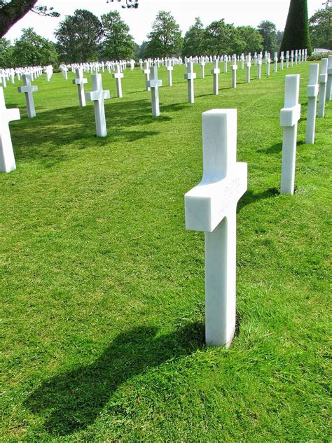 Normandy Cemetery American War France Cross War Memorial World