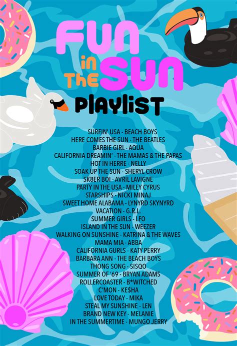 Fun In The Sun Pool Party Playlist Party Playlist Pool Birthday Party Summer Songs
