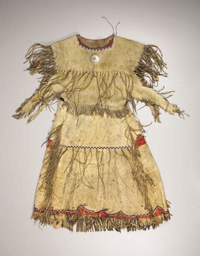 A Kiowa Beaded And Fringed Hide Dress C 1880 American Lot