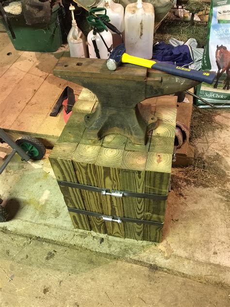 Building My Own Anvil Stand 25 Pieces Of Treated 4x4 Straps Fashioned