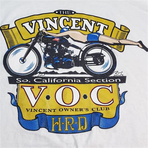The Vincent Owners Club T Shirt Size Medium Chest 19 Depop