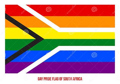 gay pride flag of south africa vector illustration designed with correct color scheme stock