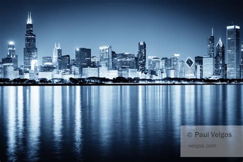 Blue Chicago Skyline Prints Chicago Extra Large Canvas Wall Etsy