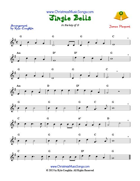 Printable Jingle Bells Sheet Music Printable World Holiday