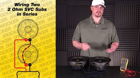This will be done by wiring each sub in series, and then wiring the combo in series. Subwoofer Wiring: Two 2 ohm Single Voice Coil Subs in Series - YouTube