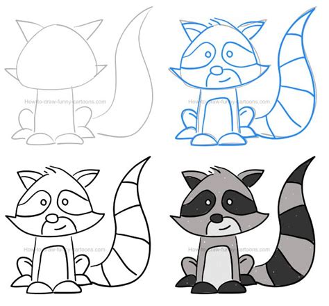 How To Draw A Raccoon Clip Art That Looks Really Cute Cute Little
