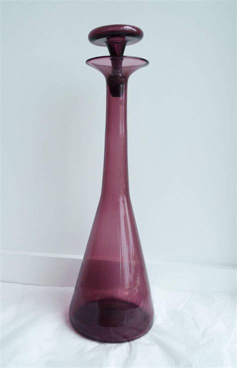 Large Vintage Purple Blenko Glass Decanter For Sale At 1stdibs