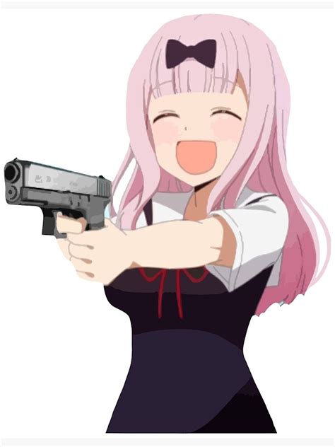 Chika Fujiwara Holds A Gun Anime Girl With A Gun Photographic Print