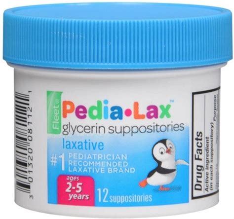 6 Pack Pedia Lax Laxative Glycerin Suppositories For Kids Ages 2 5 12