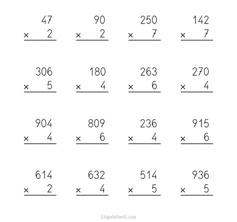 Multiplicaciones Por Una Cifra Repaso De Las Tablas Ceip Giner De