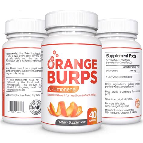 Orange Burps D Limonene Supplement Orange Peel Extract 3 Packs 120