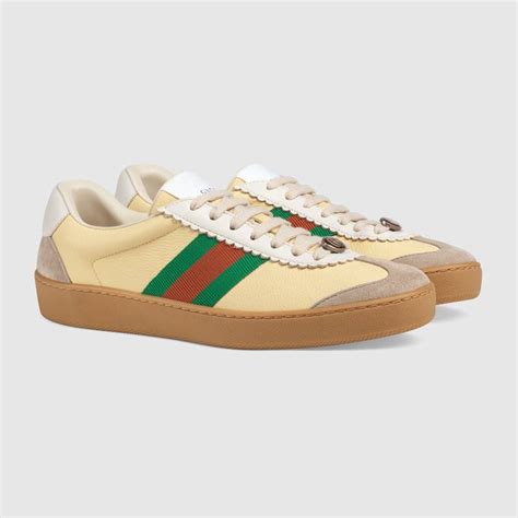 GiÀy Gucci G74 Leather Sneaker With Web