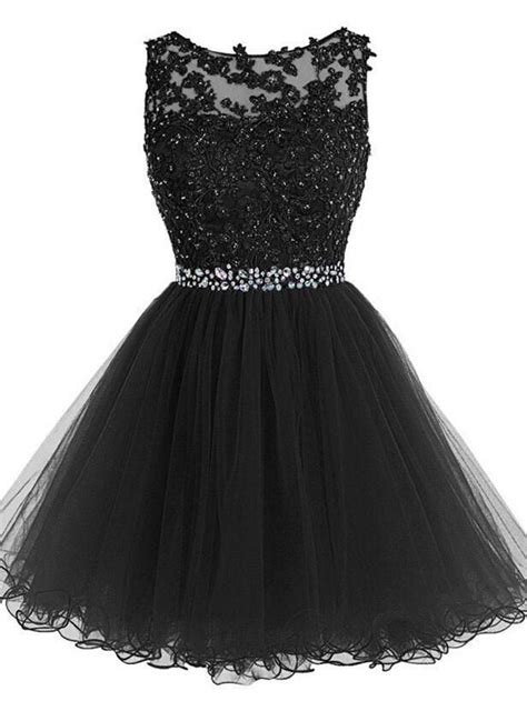 Little Black Dresses Simple Rhinestone Occasion Homecoming Dresses