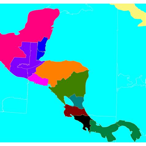 Central America Blank Colored Map Png Svg Clip Art For Web Download