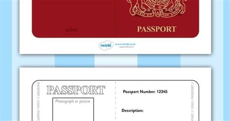 Twinkl Resources British Passport Template Printable Resources