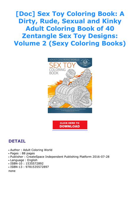 Doc Sex Toy Coloring Book A Dirty Rude Sexual And Kinky By
