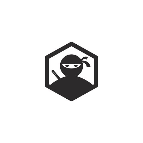 Ninja Warrior Icon Simple Black Ninja Logo Illustration Stock Image