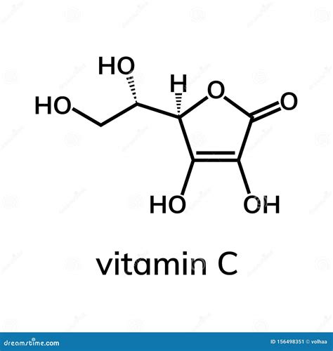 Ascorbic Acid Vitamin C Molecule Structure Stock Image