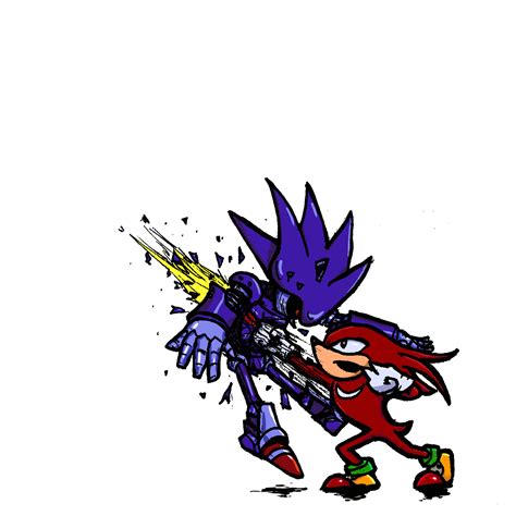Artstation Knuckles The Echidna Vs Turbo Mecha Sonic